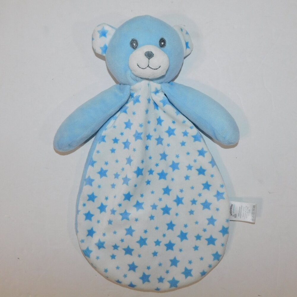 Baby Mode Activities Blue White Stars Bear Security blanket Baby lovey nunu